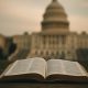 Open Bible in front of the U.S. Capitol for the blog What Christians Need to Know About Aftyn Behn