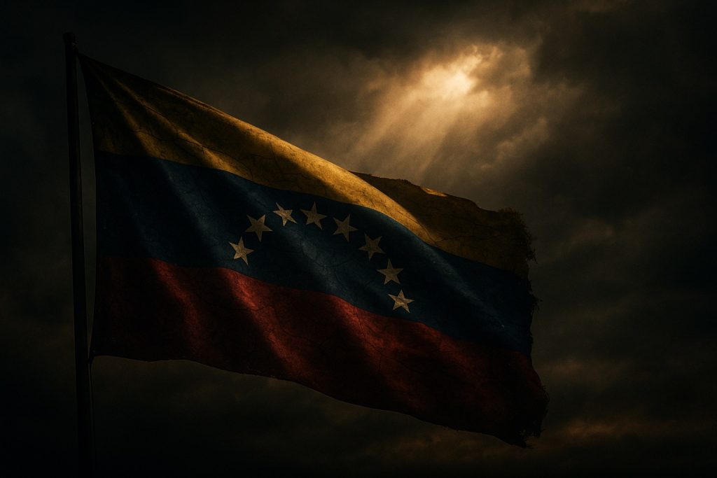 Pope and Maduro Crisis feature image showing Venezuelan flag under dramatic sky
