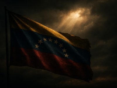 Pope and Maduro Crisis feature image showing Venezuelan flag under dramatic sky