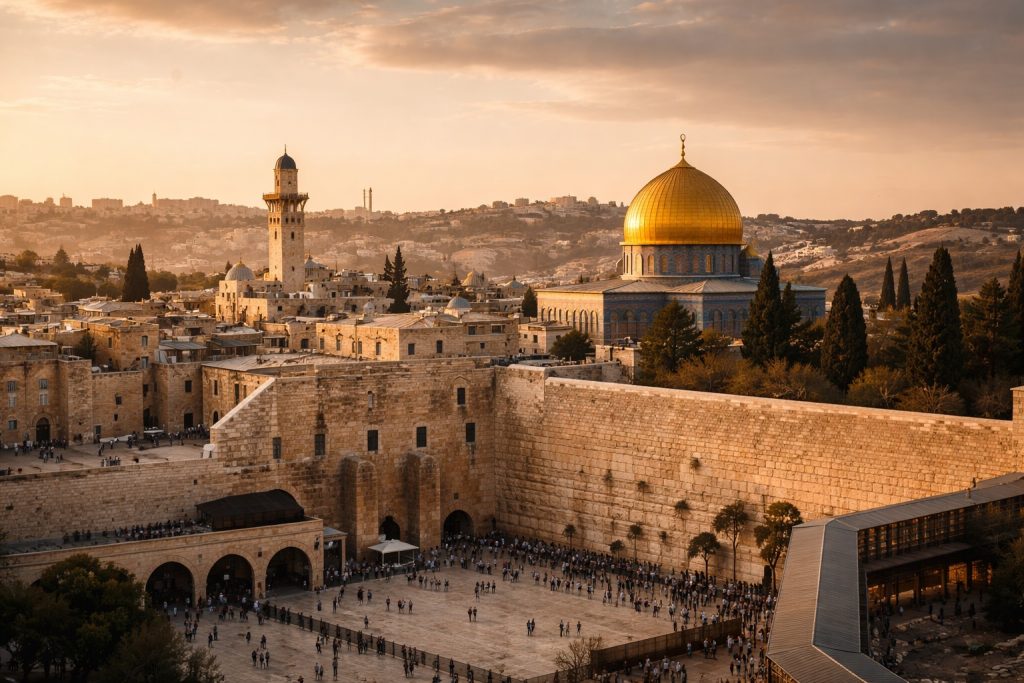 Jerusalem skyline representing the biblical meaning of Christian Zionism and God’s promises to Israel
