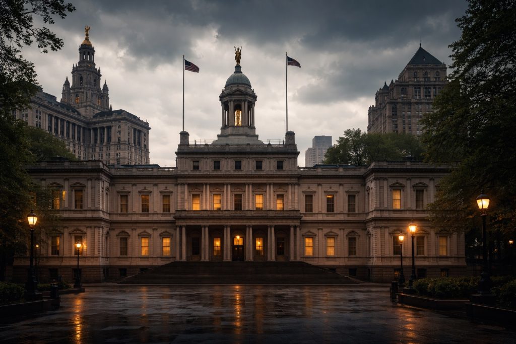 New York City Hall representing how government ideology shapes public decision making