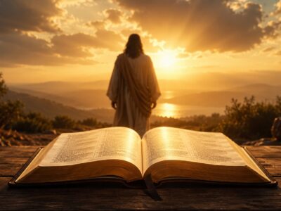 Jesus and homosexuality illustrated through an open Bible and a reverent, centered scene reflecting biblical truth